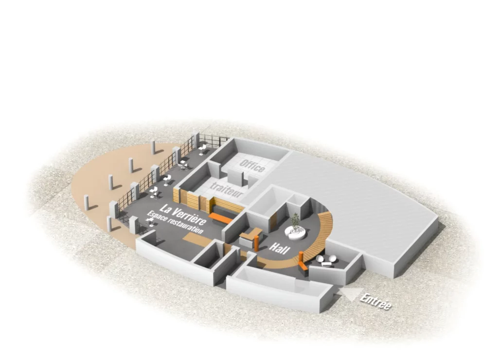 Plan 3D rez-de-chaussée du Club de L'Acclameur à Niort