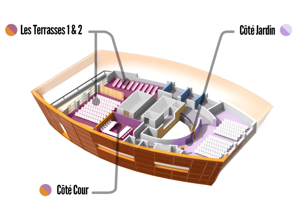 Plan 3D 1er étage du Club de L'Acclameur à Niort